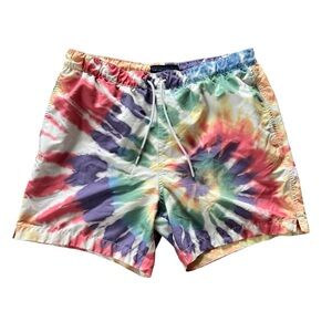 Abercrombie & Fitch Tie Dye Swim Trunks Men’s Large Multicolor Board Shorts